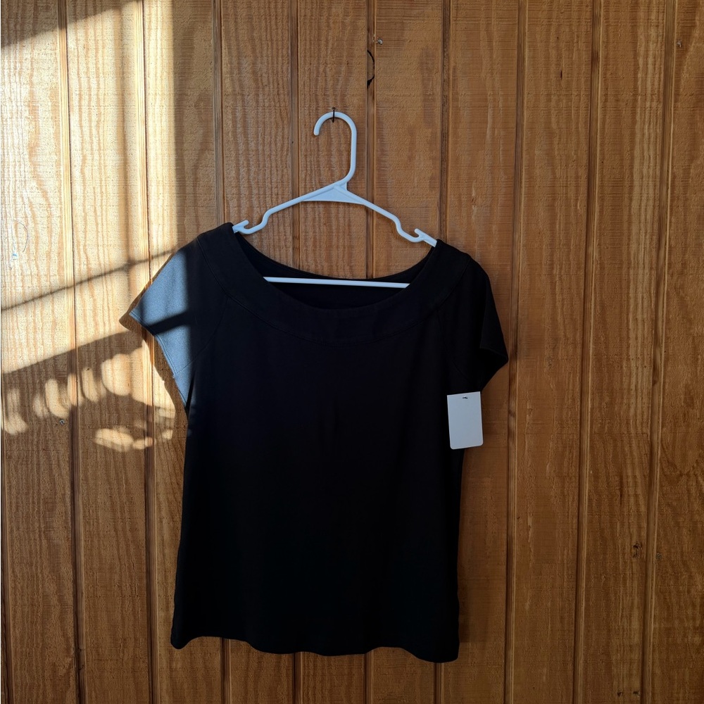 Rafaella Black Short Sleeve Top